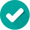 Green circle with a white check mark